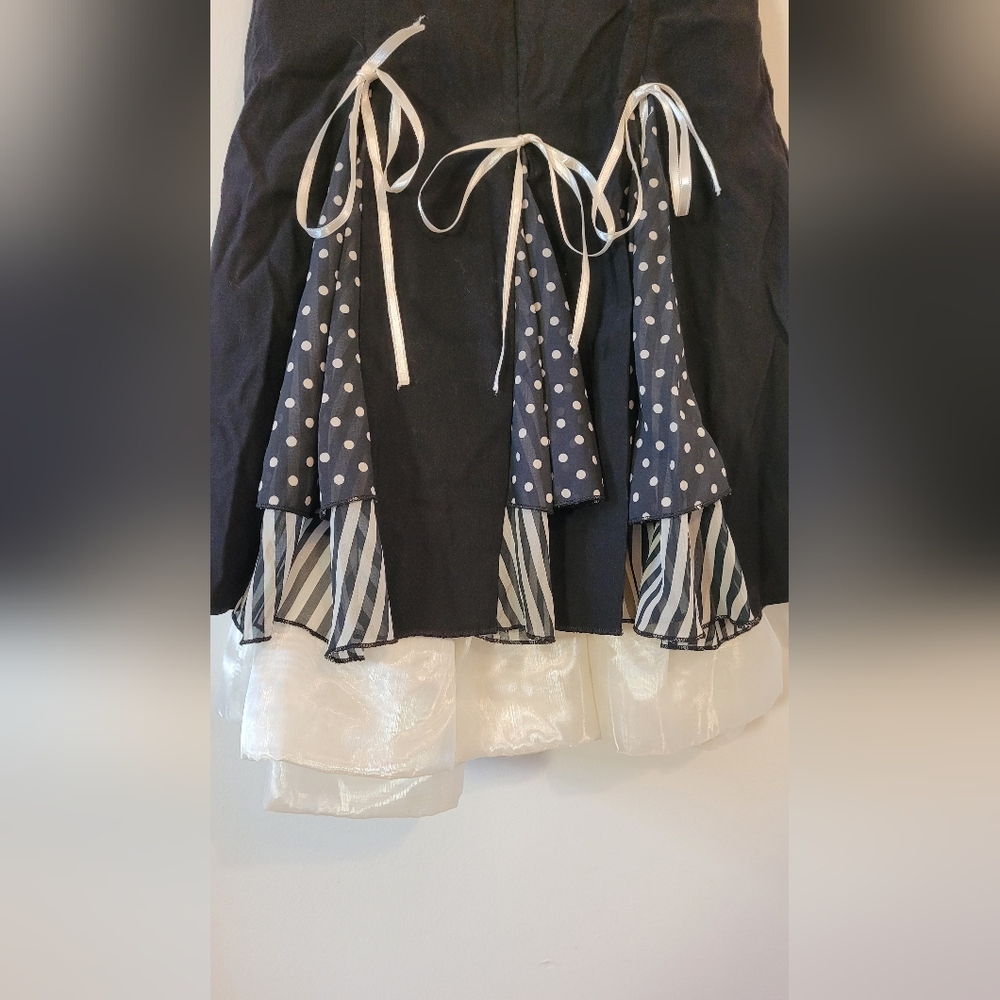 Just Side Whimsygoth Y2k Polka Dot and Striped Mini Dress - S - Picture 5 of 8